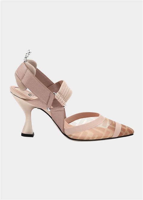 fendi high heels pink|Fendi heels with fur.